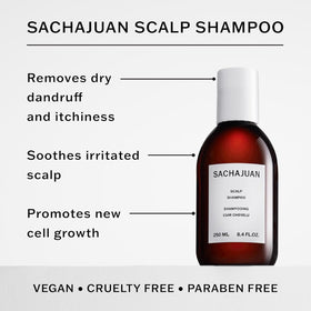 SACHAJUAN creamy shampoo texture demonstrating gentle lathering benefit