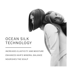 SACHAJUAN label close-up showing Ocean Silk Technology and clean-beauty claims