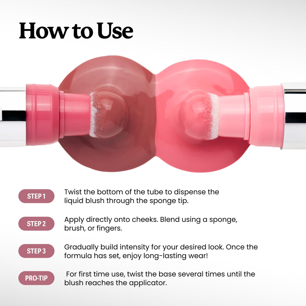Sacheu applied on model cheek showing natural radiant flush and buildable coverage