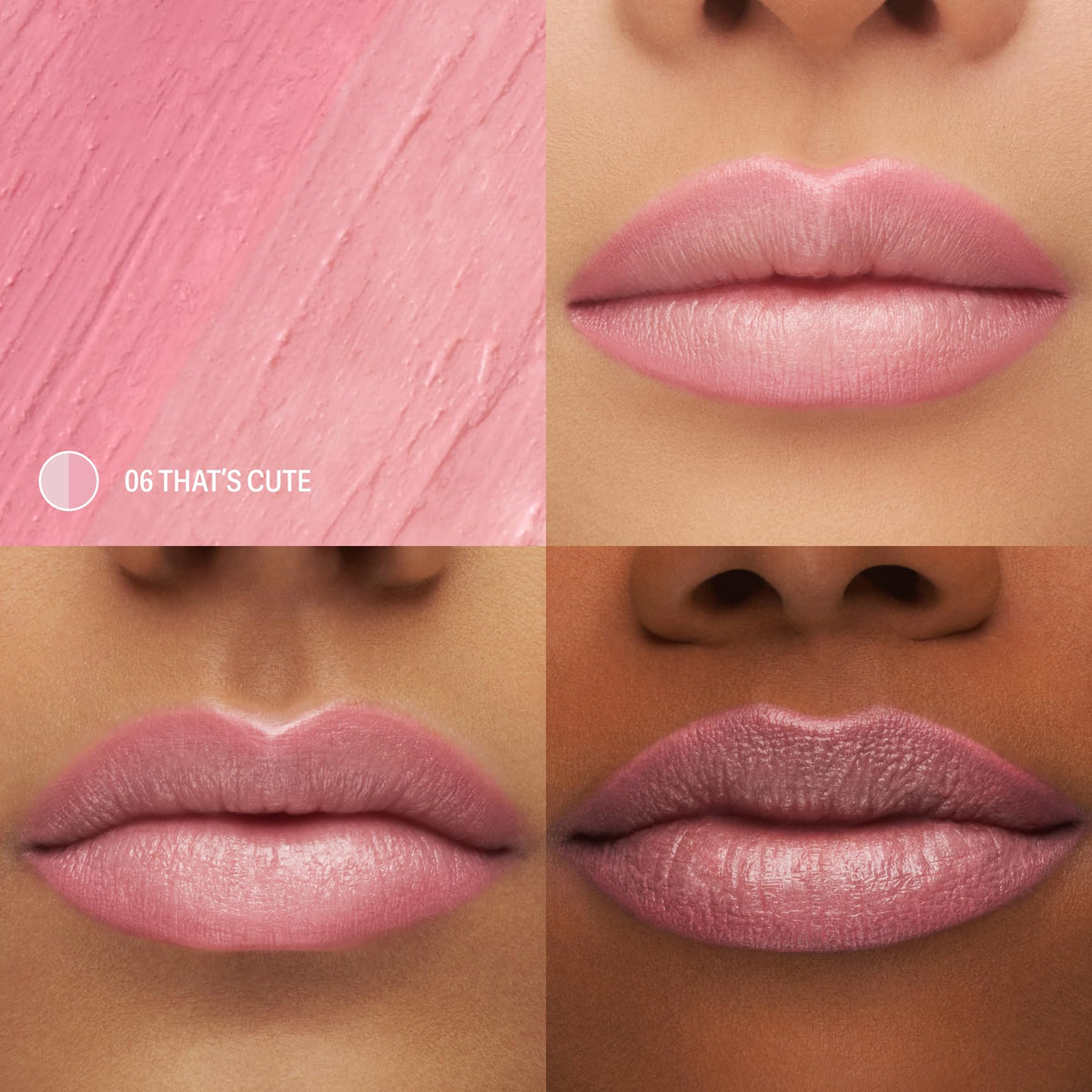 Sacheu close-up of dual-color bullet highlighting precise liner edge and creamy balm blend