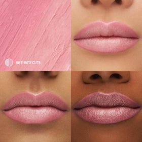Sacheu close-up of dual-color bullet highlighting precise liner edge and creamy balm blend