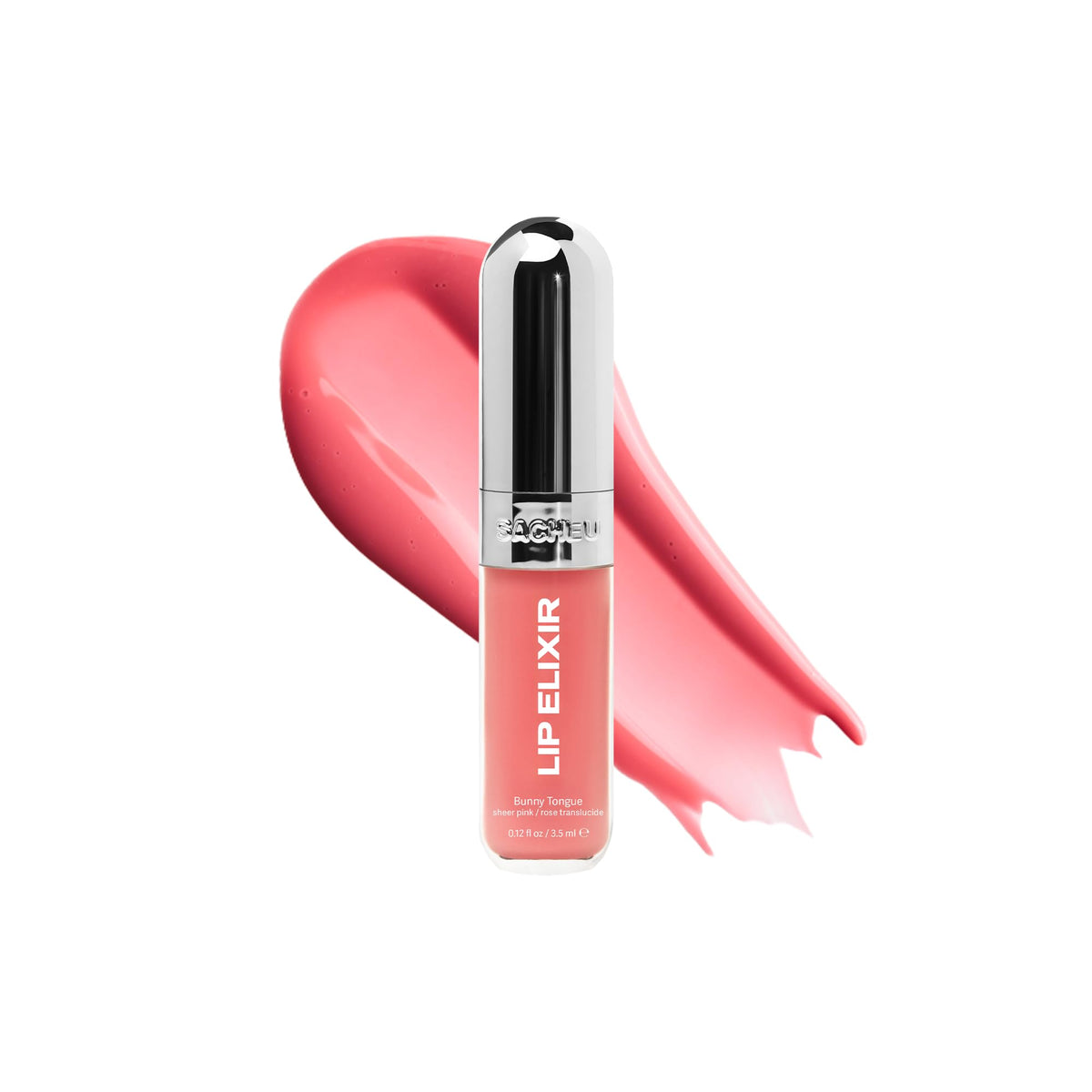 Sacheu front packaging showing Bunny Tongue gloss and brand clarity