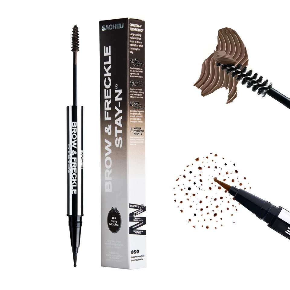 Sacheu front packaging in Cafe Mocha showing product and shade benefit