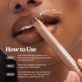 Sacheu in-hand application illustrating single-swipe define-and-fill benefit