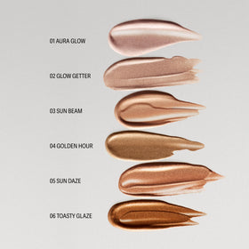 Sacheu applied to shoulder showing body shimmer and subtle sun-kissed look