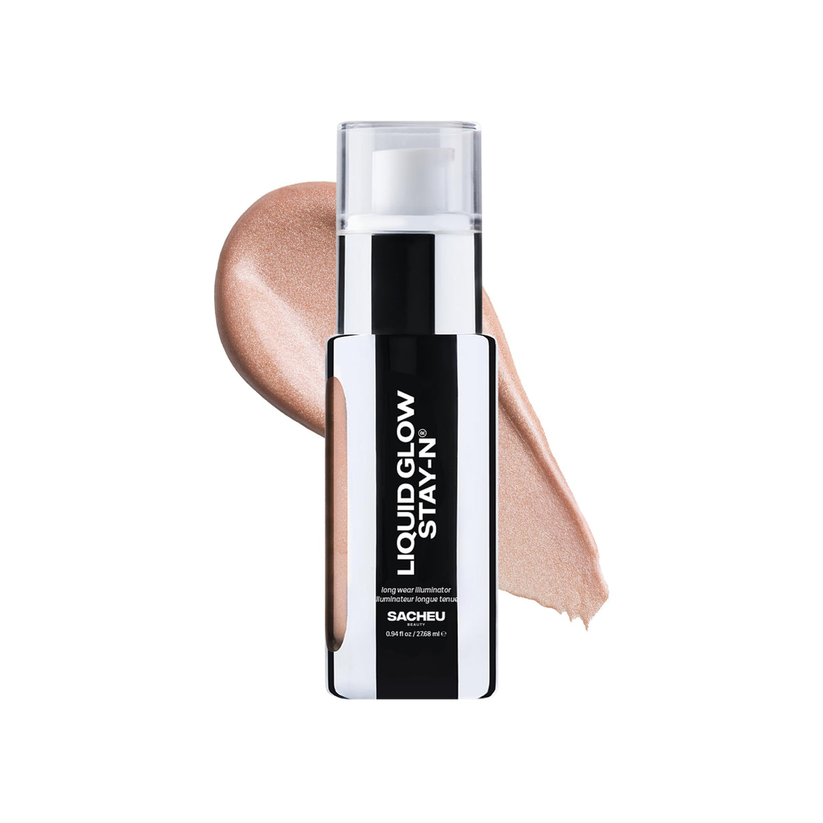 Sacheu front packaging showing sleek 30ml bottle and label for radiant finish