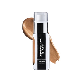 Sacheu front packaging showing 30ml bottle and label, clear benefit of portable glow