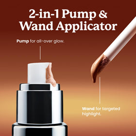 Sacheu liquid texture on skin showing blendable, dewy finish