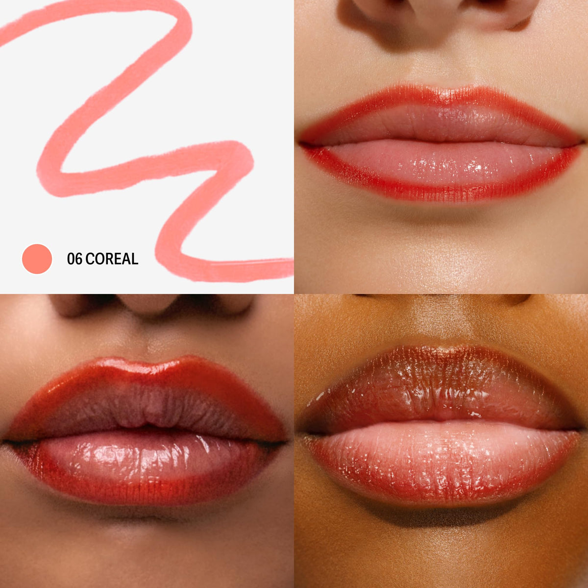 Sacheu texture swatches illustrating shade payoff and matte finish