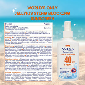 SAFE SEA label and ingredients close-up highlighting clinical testing notes