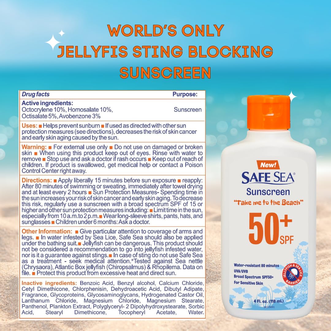SAFE SEA lotion texture close-up moisturizing, sting-blocking feel