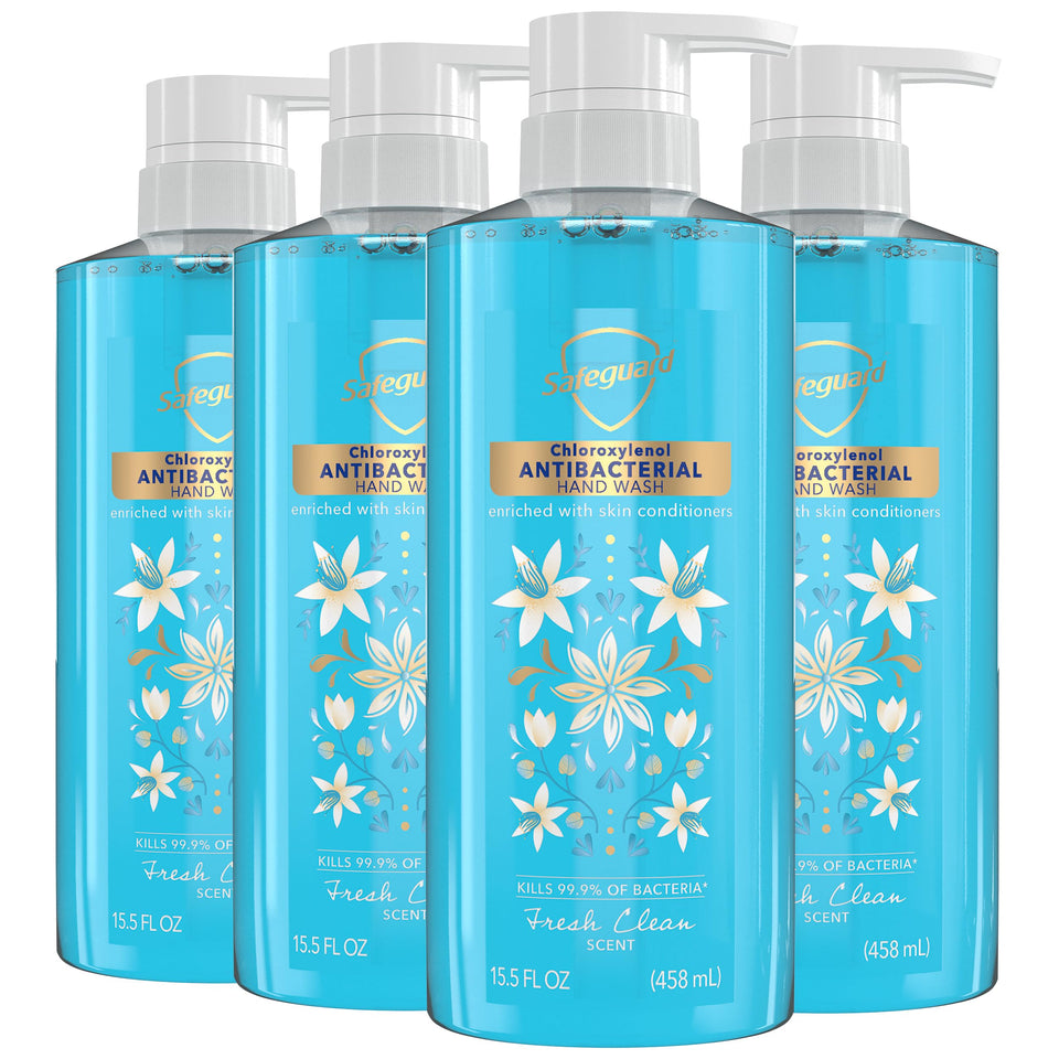 Safeguard bottle front packaging showing brand and benefits for everyday protection
