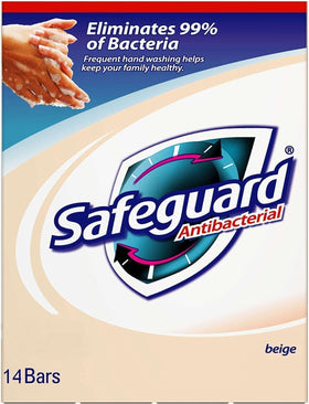 Safeguard front packaging showing 14 bars and brand for reliable household supply