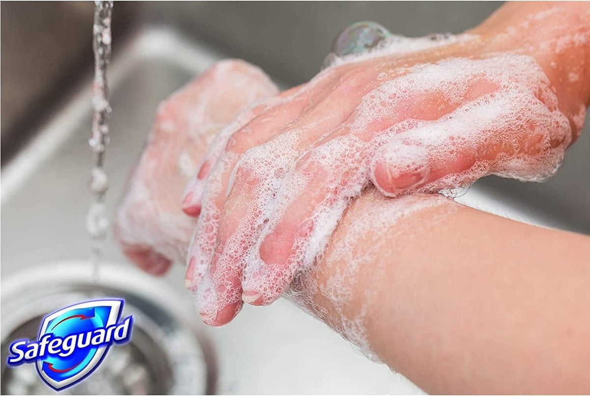 Safeguard lather in hands demonstrating rich foam and effective cleansing