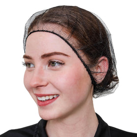 SAFEKO front packaging showing 100 black 24-inch hair nets and hygienic benefit