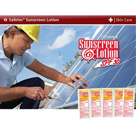 Safetec close-up of an open packet revealing lotion texture for easy application