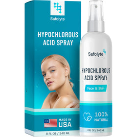SAFOLYTE front packaging view shows clear 8oz bottle and benefits