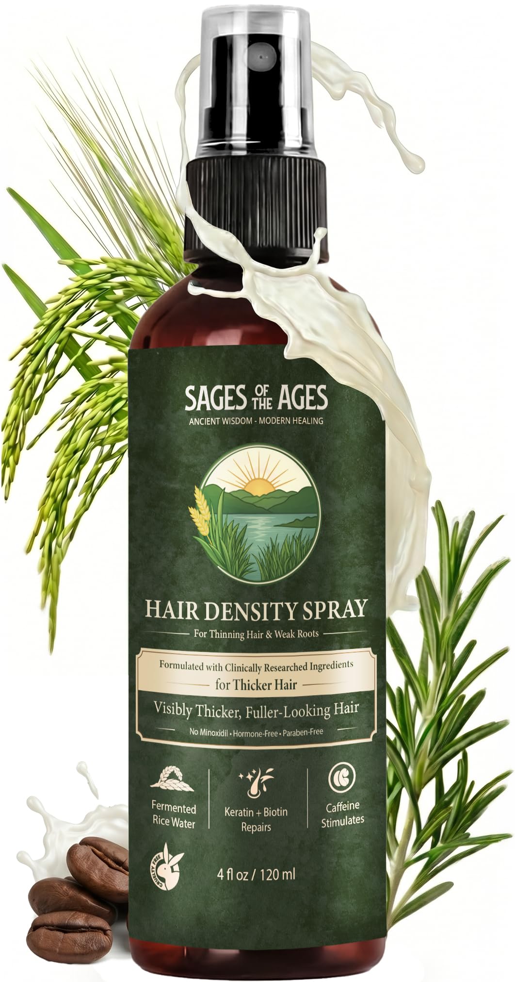 Sages Of The Ages front bottle shot showing product and clear benefit