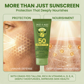 Sages Of The Ages ingredient label highlighting non-nano zinc oxide for broad protection