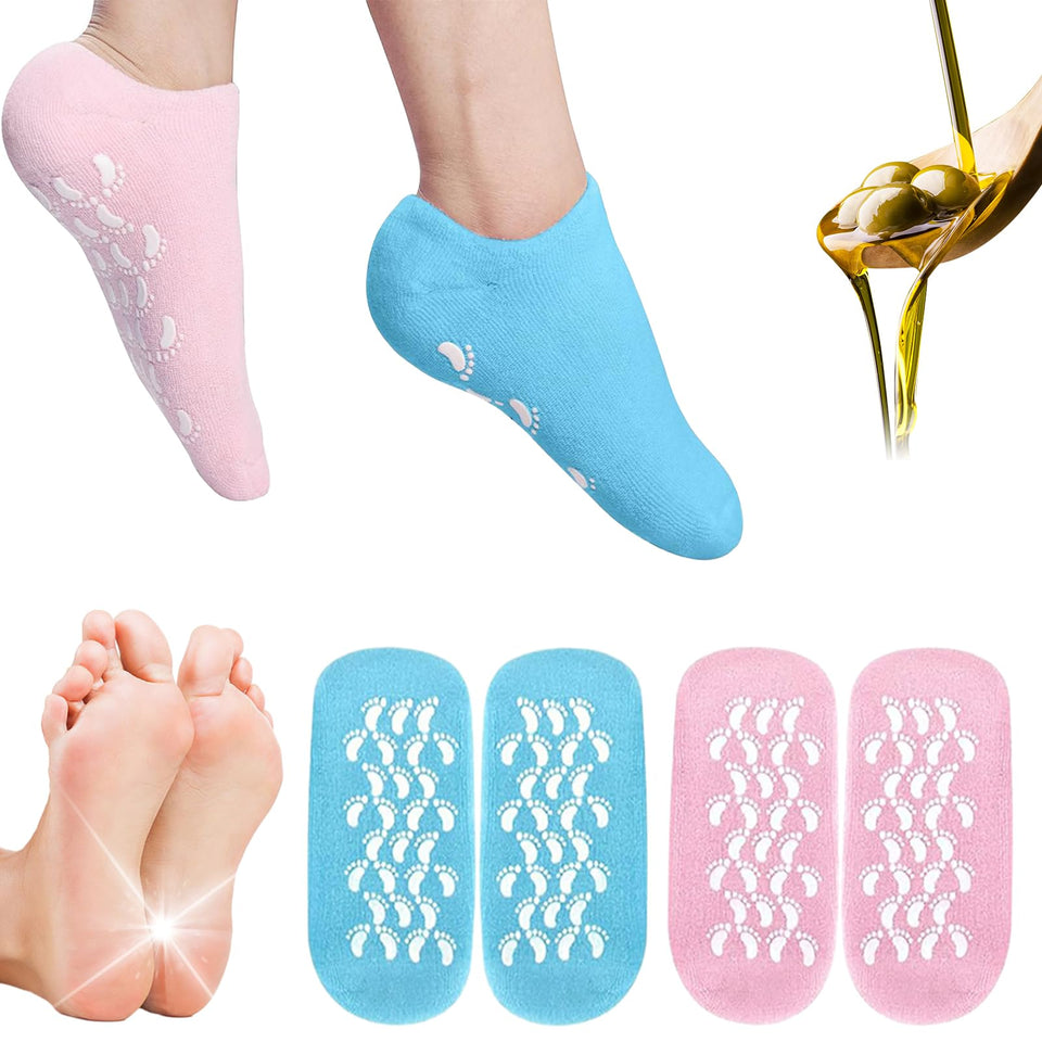 Sagry front packaging showing two gel lotion socks and benefits