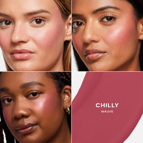 Saie cream blush texture swipe demonstrating creamy, blendable finish