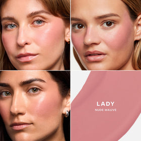Saie cream texture closeup revealing smooth, hydrating formula for seamless blending