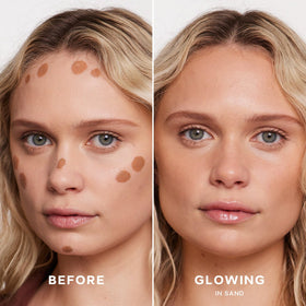 Saie Dew Bronze chunky doe-foot applicator poised for precise targeted bronzing and easy control