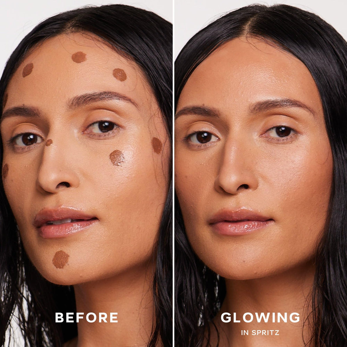 Saie Dew Bronze chunky doe-foot applicator delivering precise dots for controlled bronze