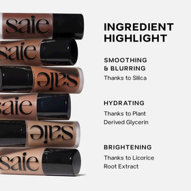 Saie Dew Bronze ingredient focus with licorice root for luminous skin
