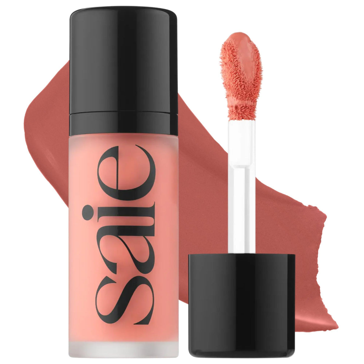 Saie front packaging showing product and shade, conveys portable glow