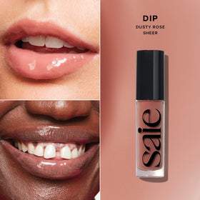 Doe-foot applicator with Saie Glossybounce showing smooth glide and precise application