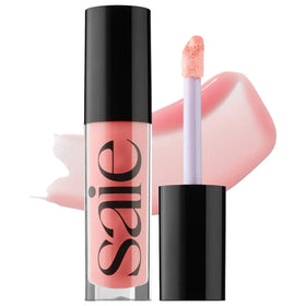 Saie glossybounce front packaging showing sleek tube and label benefits