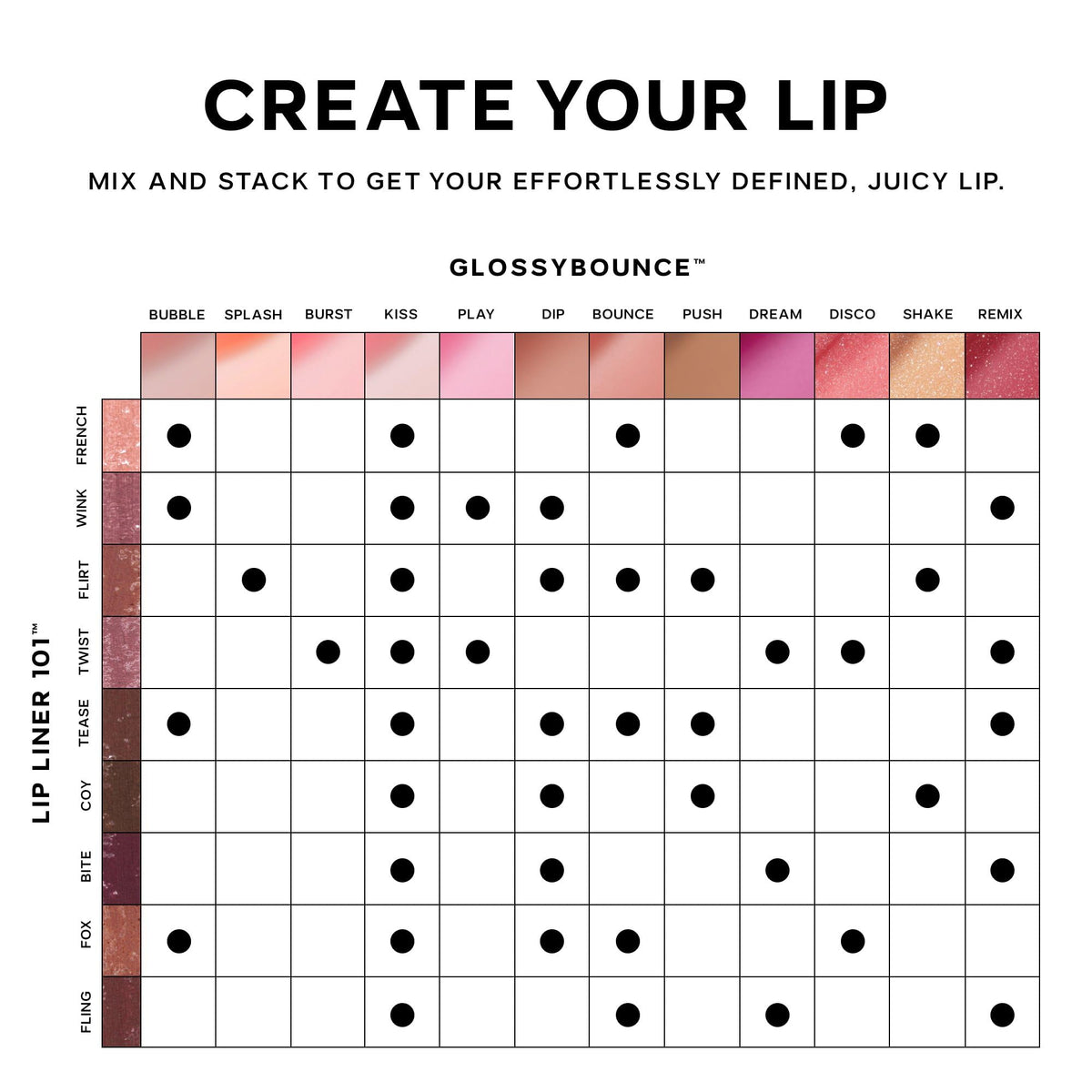 Saie glossybounce glossy layer over matte lipstick adding shine and depth