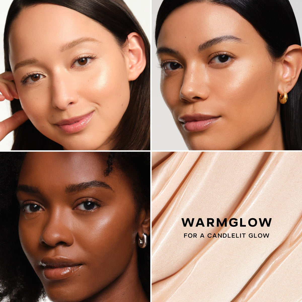 Saie mixed into foundation demonstrating luminous, dewy finish
