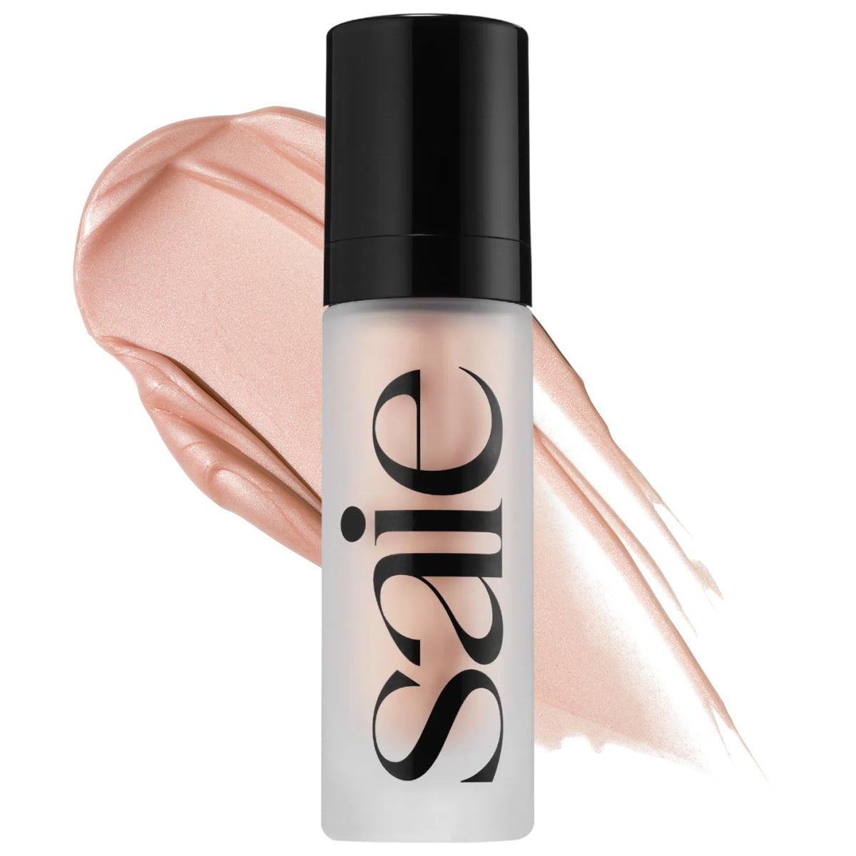 Saie bottle front packaging showing luminous Roseglow finish and benefits