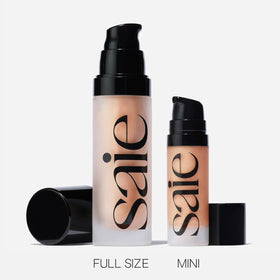 Saie bottle styled in a lifestyle scene conveying everyday travel-ready glow