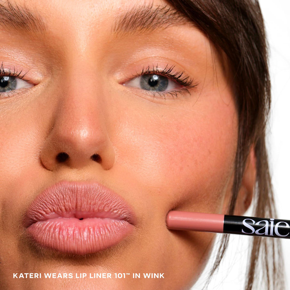 Saie lip liner creamy texture close-up showing smooth glide benefit