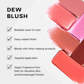 Saie mini blush in hand to show scale and on-the-go convenience