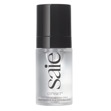 Saie mini CitySet front packaging showing compact travel bottle benefit: portable convenience