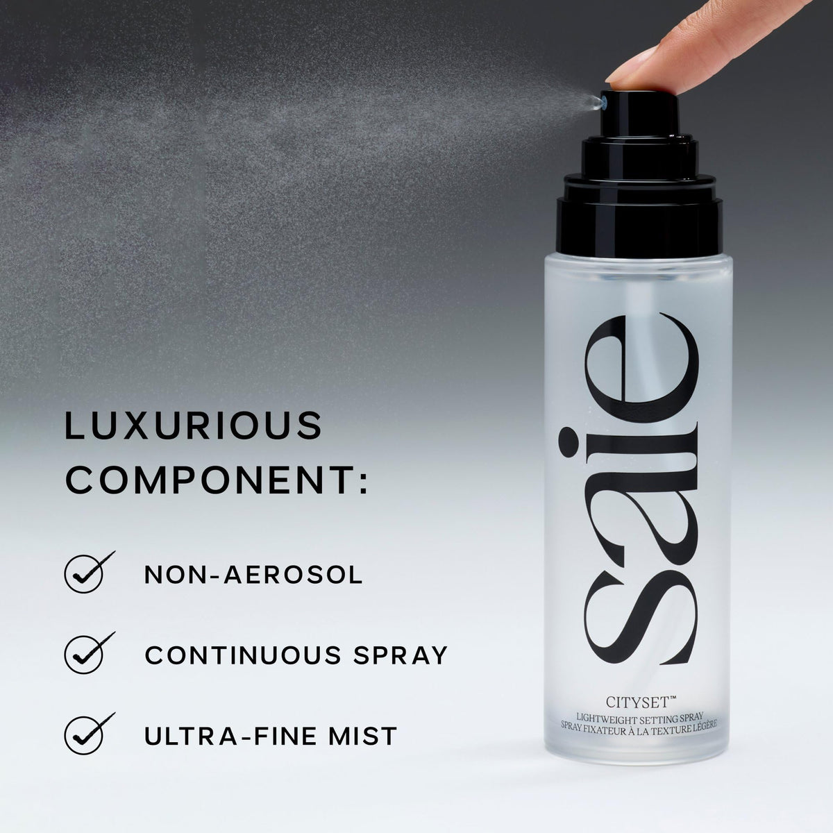 Saie mini CitySet tucked in a purse showing travel readiness benefit: quick touchups anywhere