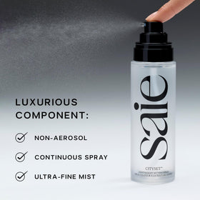 Saie mini CitySet tucked in a purse showing travel readiness benefit: quick touchups anywhere