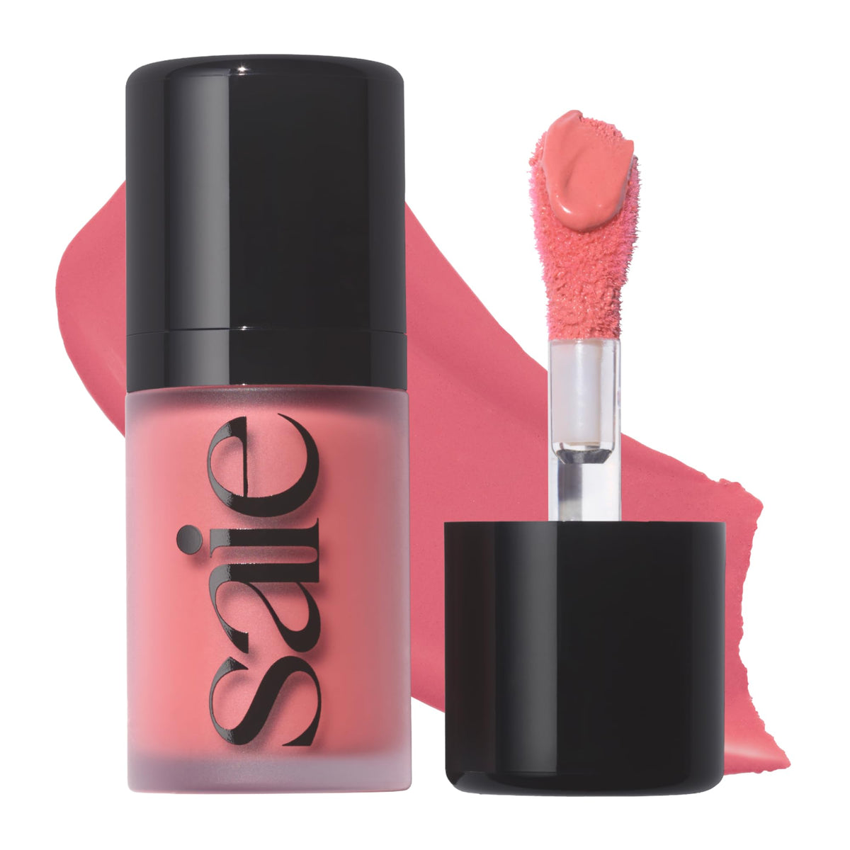 Saie mini dew front packaging showing compact blush for travel