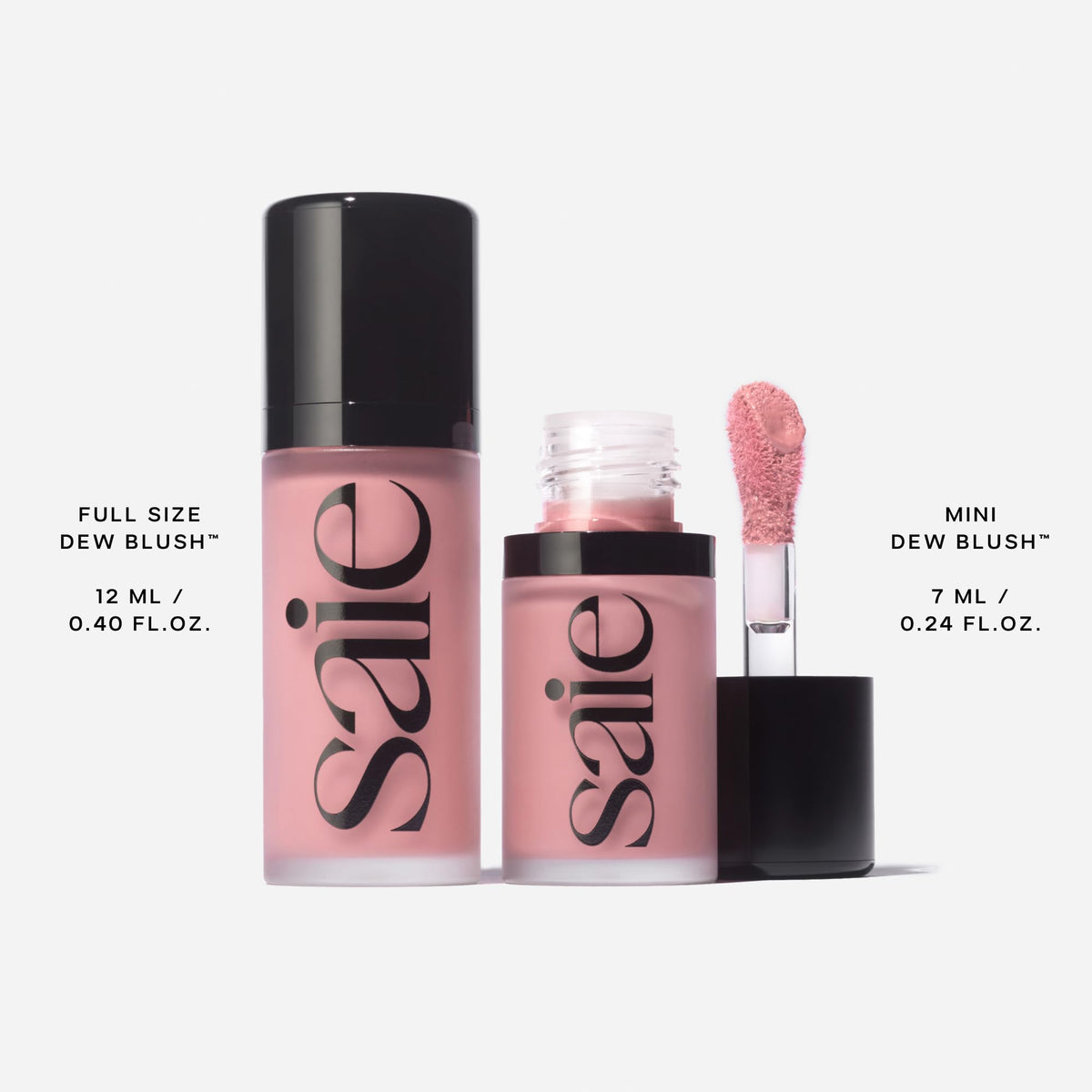 Saie ingredients label closeup displaying clean, skin-friendly formula