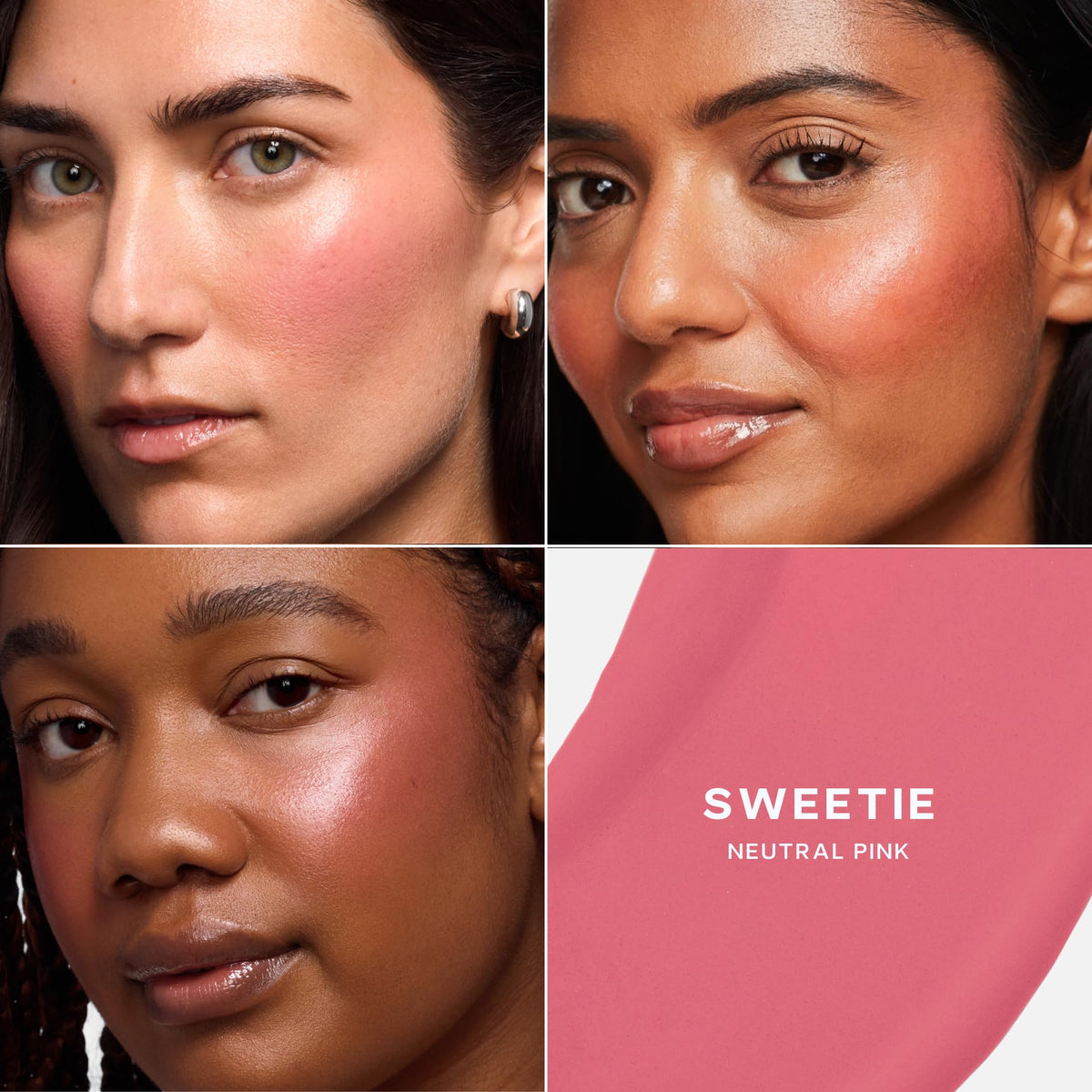 Saie texture swipe closeup revealing creamy, blendable dewy finish