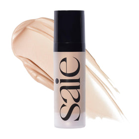 Saie front bottle view showing compact Starglow travel-friendly glow