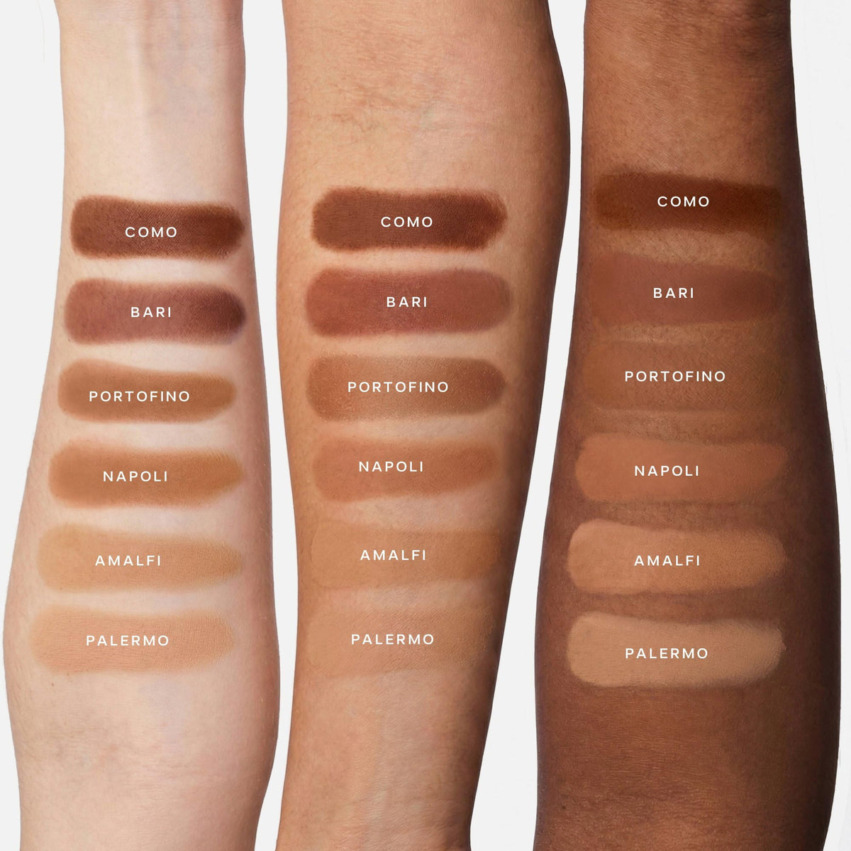 Saie Palermo swatch with brush on arm demonstrating buildable, hydrating color