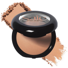 Saie Palermo front view of compact showing warm bronzer shade and natural glow