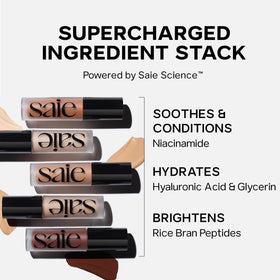 Saie concealer held in hand to show compact 0.17 oz travel size