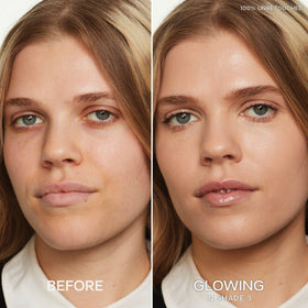 Saie doe-foot applicator picking up concealer for precise, mess-free application