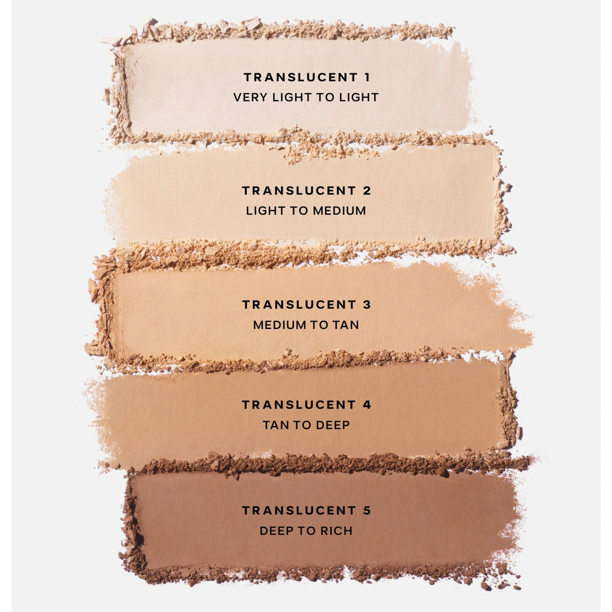 Saie powder swatch on arm showing translucent effect and natural look